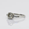 1.65cttw Old European Cut Handmade Platinum Baguette Diamond Engagement Ring