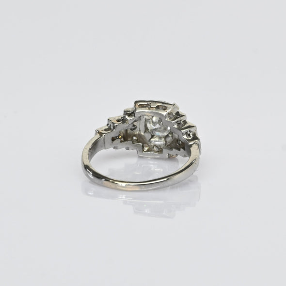 1.21ctw Old European Cut Diamond Platinum Art Deco Engagement Ring