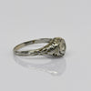 Art Deco Old Cut Diamond 18k White Gold Filigree Engagement Ring