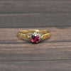 Vintage Ruby 18k Yellow Gold Solitaire Ring