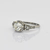 0.89ct Old Cut Diamond Art Deco Platinum Engagement Ring