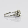 0.89ct Old Cut Diamond Art Deco Platinum Engagement Ring