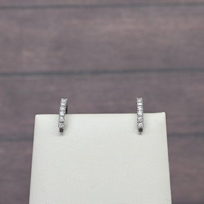 Diamond 14k White Gold Hoop Earrings