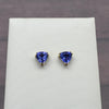Tanzanite Tri 14k Yellow Gold Stud Earrings
