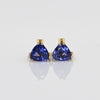 Tanzanite Tri 14k Yellow Gold Stud Earrings