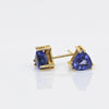 Tanzanite Tri 14k Yellow Gold Stud Earrings