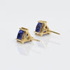 Tanzanite Tri 14k Yellow Gold Stud Earrings
