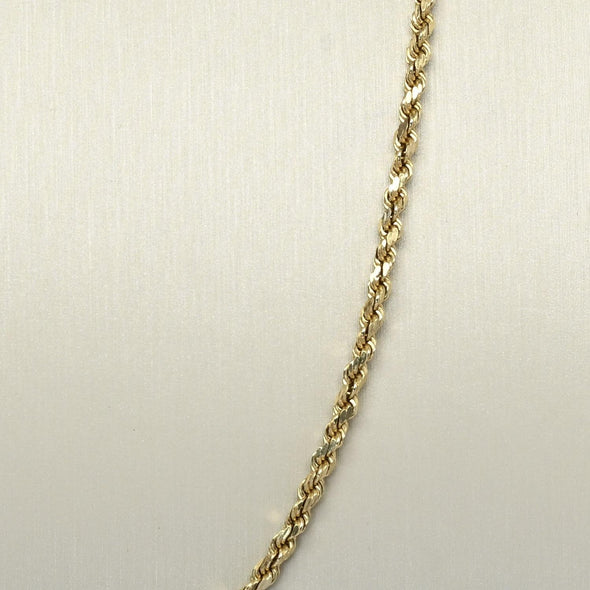 Vintage Rope Chain 24" 2.5mm 14K Yellow Gold Necklace