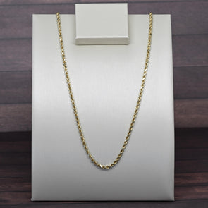 Vintage Rope Chain 24" 2.5mm 14K Yellow Gold Necklace