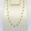 Vintage Turquoise Bead Cable Chain 20" 1.5mm 14K Yellow Gold Necklace