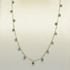 Vintage Turquoise Bead Cable Chain 20" 1.5mm 14K Yellow Gold Necklace