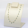 Vintage Turquoise Bead Cable Chain 20" 1.5mm 14K Yellow Gold Necklace