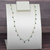 Vintage Turquoise Bead Cable Chain 20" 1.5mm 14K Yellow Gold Necklace
