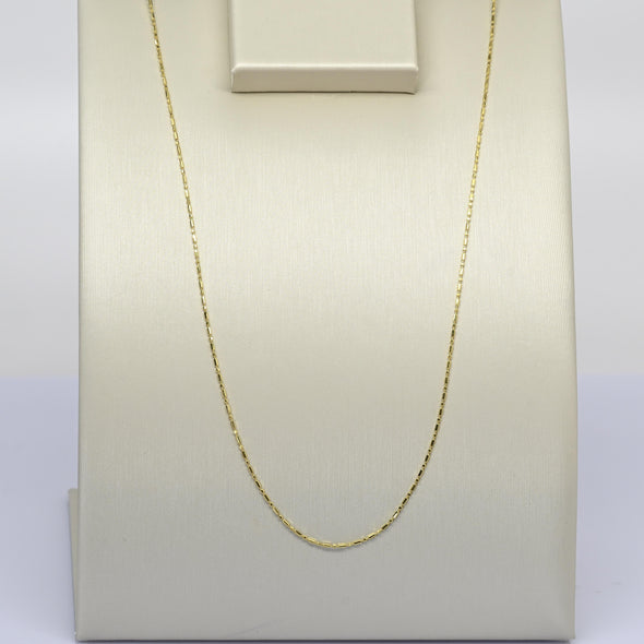 Vintage Alternating Bead Chain 20" 0.8mm 14K Yellow Gold Necklace