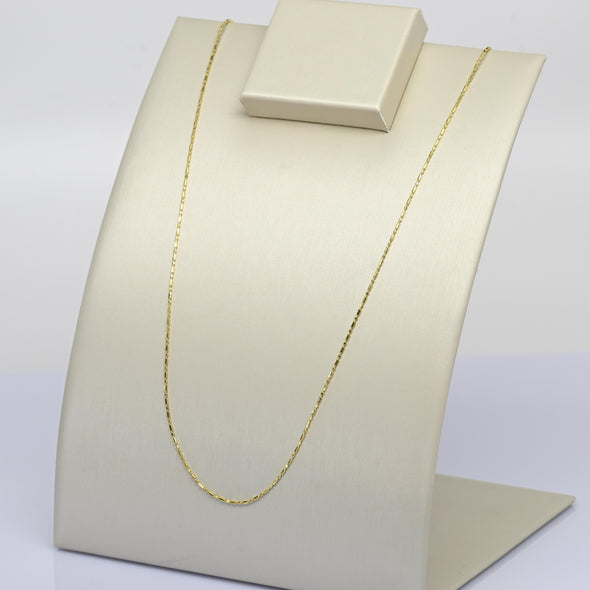 Vintage Alternating Bead Chain 20" 0.8mm 14K Yellow Gold Necklace