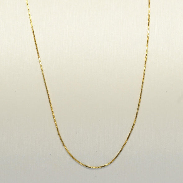 Vintage Box Chain 22" 0.6mm 14K Yellow Gold Necklace