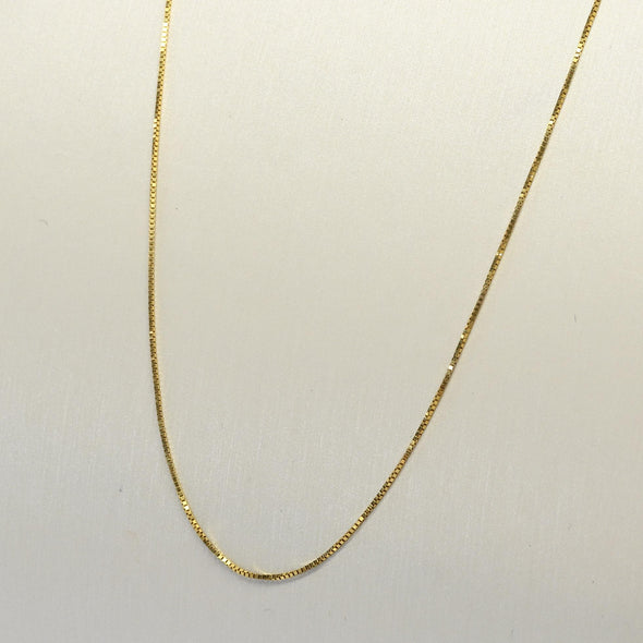 Vintage Box Chain 22" 0.6mm 14K Yellow Gold Necklace