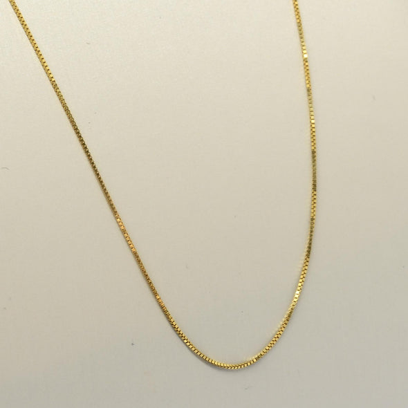 Vintage Box Chain 22" 0.6mm 14K Yellow Gold Necklace
