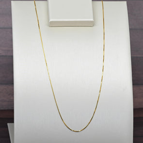 Vintage Box Chain 22" 0.6mm 14K Yellow Gold Necklace
