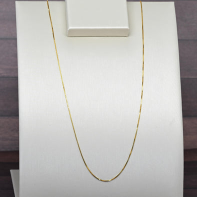 Vintage Box Chain 22" 0.6mm 14K Yellow Gold Necklace