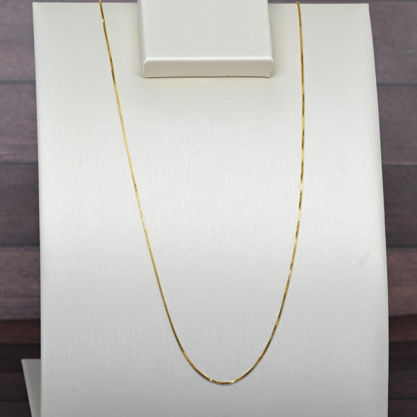 Vintage Box Chain 22" 0.6mm 14K Yellow Gold Necklace