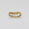 Diamond Contoured 14k Yellow Gold Band Vintage Inspired Engraved Wedding Ring