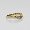 Diamond Contoured 14k Yellow Gold Band Vintage Inspired Engraved Wedding Ring