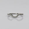 Contoured 1/4cttw Diamond Accent Wedding Band 14k White Gold Ring