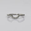 Contoured 1/4cttw Diamond Accent Wedding Band 14k White Gold Ring