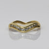 Wavy Diamond Band 14k Yellow Gold Ring