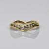 Wavy Diamond Band 14k Yellow Gold Ring