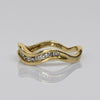 Wavy Diamond Band 14k Yellow Gold Ring