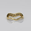Wavy Diamond Band 14k Yellow Gold Ring