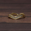 Wavy Diamond Band 14k Yellow Gold Ring
