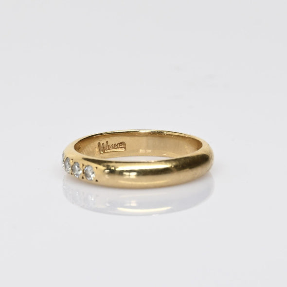 5 Diamond 3.75mm Band 14k Yellow Gold Ring