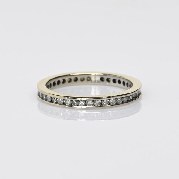 0.35ctw Channel Set Diamond Eternity Band 14k White Gold Ring Sz 5.75