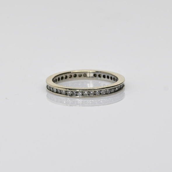 0.35ctw Channel Set Diamond Eternity Band 14k White Gold Ring Sz 5.75