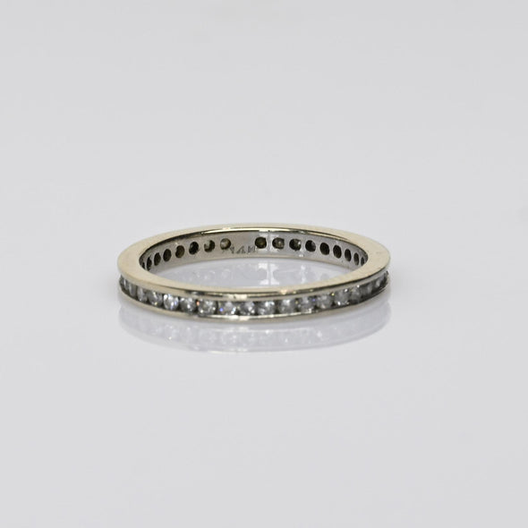 0.35ctw Channel Set Diamond Eternity Band 14k White Gold Ring Sz 5.75