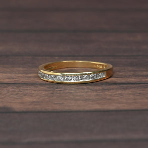 Channel Set Diamond Band 1/5cttw 14k Yellow Gold Ring