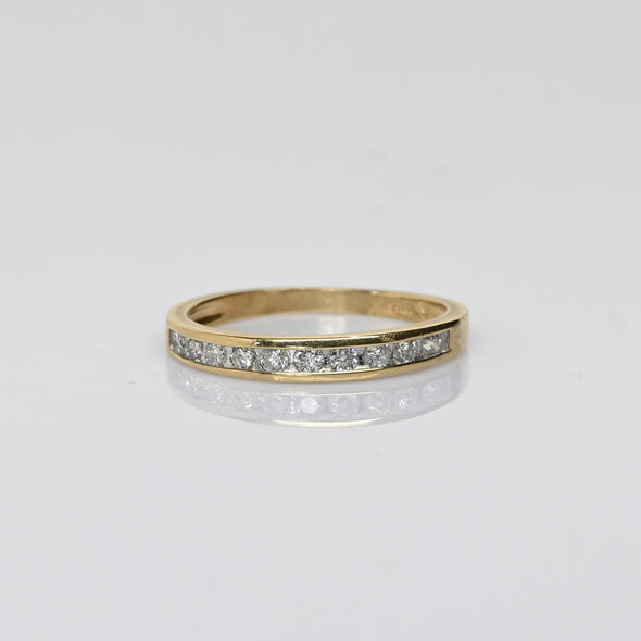Channel Set Diamond Band 1/5cttw 14k Yellow Gold Ring