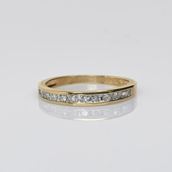Channel Set Diamond Band 1/5cttw 14k Yellow Gold Ring