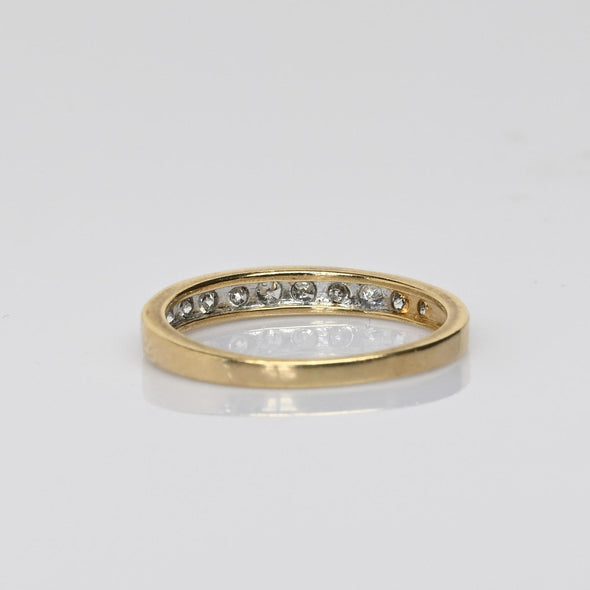 Channel Set Diamond Band 1/5cttw 14k Yellow Gold Ring