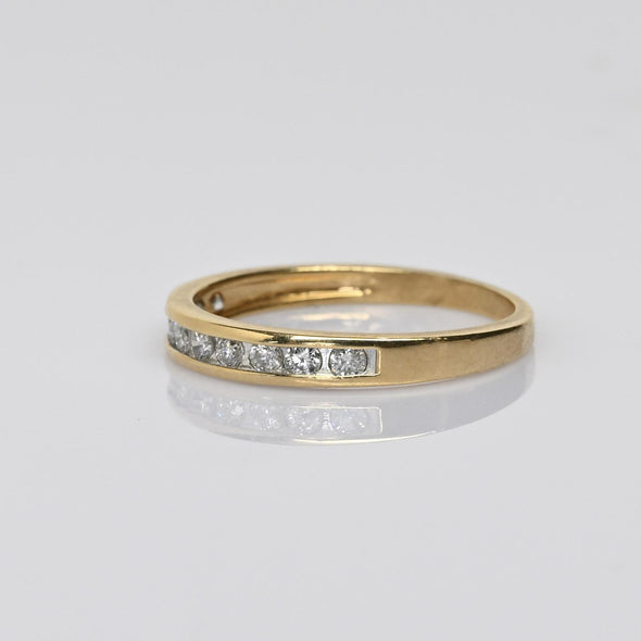 Channel Set Diamond Band 1/5cttw 14k Yellow Gold Ring