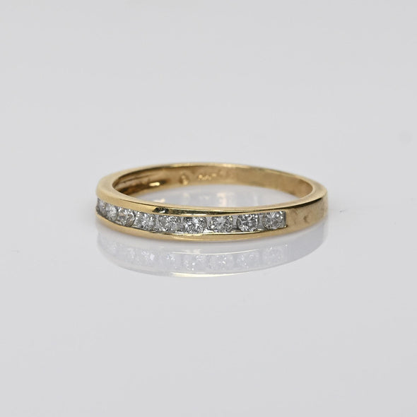 Channel Set Diamond Band 1/5cttw 14k Yellow Gold Ring