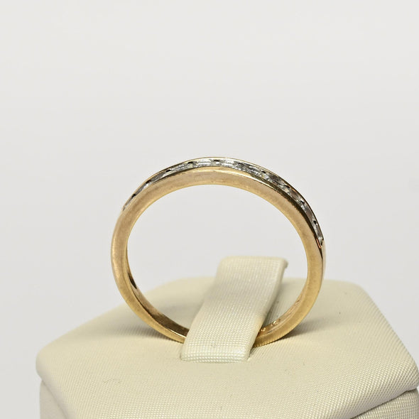 Channel Set Diamond Band 1/5cttw 14k Yellow Gold Ring