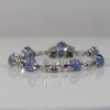 Platinum GIA No Heat Sapphire Art Deco Diamond & Ruby Post WWII Victory Bracelet