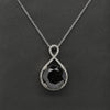 9.36cttw Black Diamond Infinity Pendant 14k White Gold Necklace