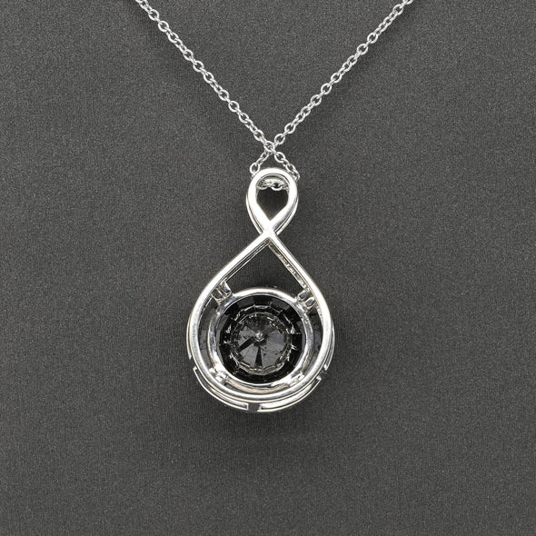 9.36cttw Black Diamond Infinity Pendant 14k White Gold Necklace