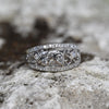 Whimsical Diamond Filigree Band 14k White Gold Ring