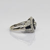 Levian Art Deco Inspired Diamond & Blue Sapphire Octagon 14k White Gold Ring